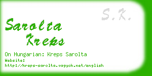 sarolta kreps business card